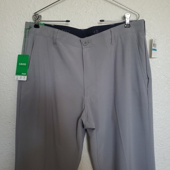 Izod Golf Pants Slim Fit Swing Flex Gray/Cinder Block (36 x 32) - Picture 2 of 16